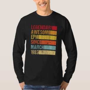T-shirt Vintage légendaire épique stupéfiant depuis mars 1