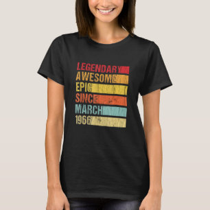 T-shirt Vintage Legendary Awesome Epic Since March 1966