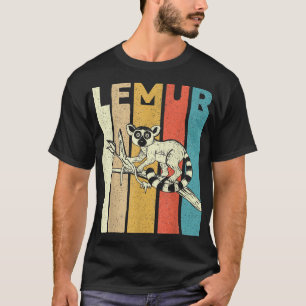T-shirt Vintage Lemur Animal Chercheur Zookeeper Lemur L