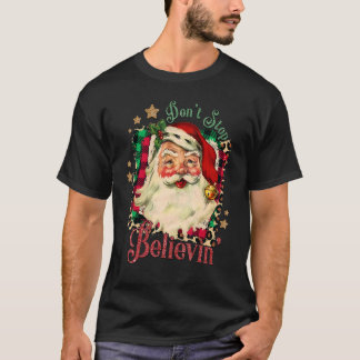 T-shirt Vintage Léopard Plaid Père Noël Noël
