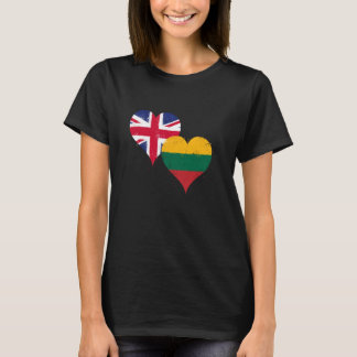T-shirt Vintage Lithuania Flag and Union Jack A British Li