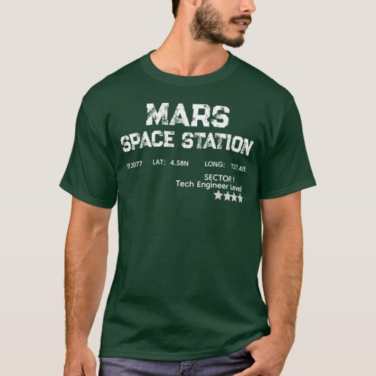 T-Shirt Vintage Logo Station Spatiale Mars (Devant)