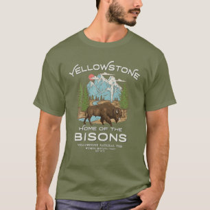 T-shirt Vintage Look Parc National Yellowstone Accueil Du