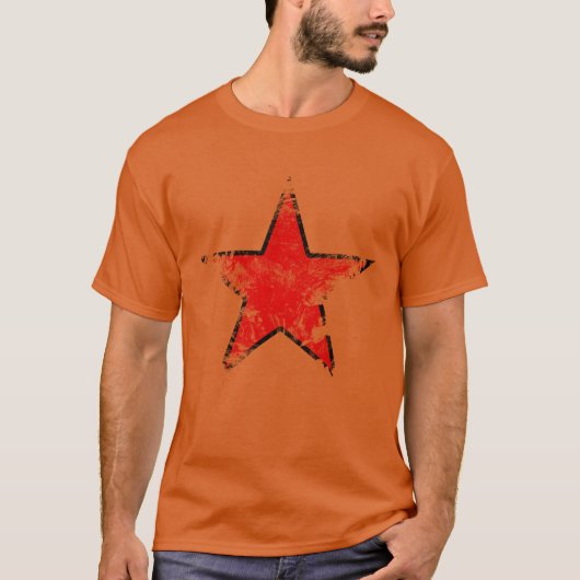 T-shirt Vintage Looking Red Star vintage (Devant)