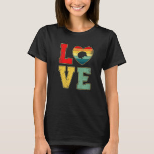 T-shirt Vintage Love Hedgehog Retro les années 70 80s Hear