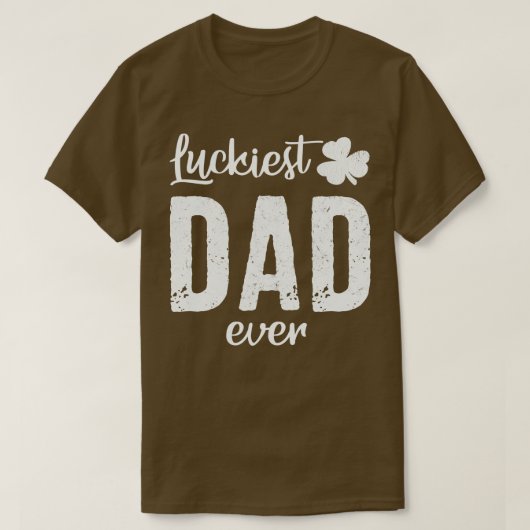T-shirt Vintage Luckiest papa (Design devant)