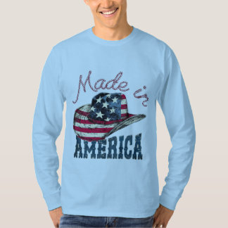 T-shirt Vintage Made in America Chapeau de Cowboy Patriote