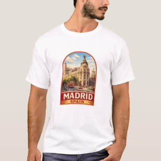 T-shirt Vintage Madrid Spain Travel Poster Style Design