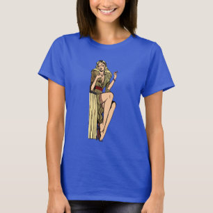T-shirt Vintage magnifique blonde glamour fille Pinup rétr