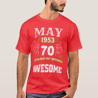 T-shirt Vintage mai 1953 70 ans Anniversaire Ami formidabl