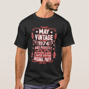 T-shirt Vintage Mai 1974 48E Anniversaire Taurus Gemini 48