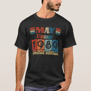 T-shirt Vintage Mai 1989 33E Cadeaux D'Anniversaire 33 Ans