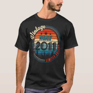 T-shirt Vintage mai 2011 Anniversaire de 11 ans