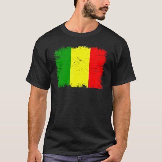 T-shirt Vintage Mali Flag Malian Independence Day (Devant)