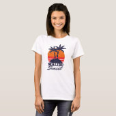 T-shirt Vintage Malibu Sunset Retro (Devant entier)