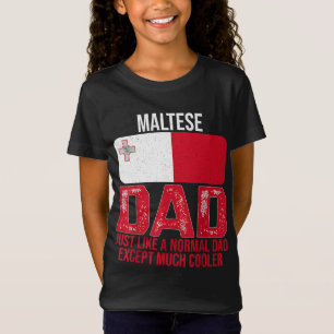 T-Shirt Vintage Maltais Papa Malte Drapeau Design pour pèr