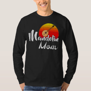T-shirt Vintage Mandolin Mom Retro Sunset Funny Music