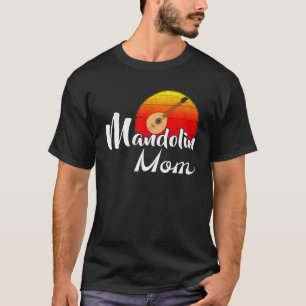 T-shirt Vintage Mandolin Mom Retro Sunset Funny Music