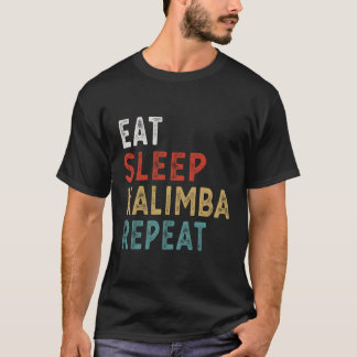 T-shirt Vintage Manger Sleep Kalimba Répéter Funny Kalimba