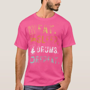 T-shirt Vintage Manger Tambours de sommeil Répéter Drôle D
