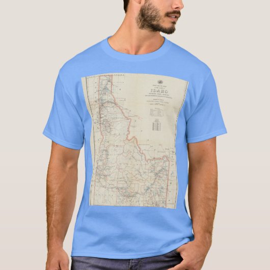 T-shirt Vintage Map of Idaho 1938 (Devant)