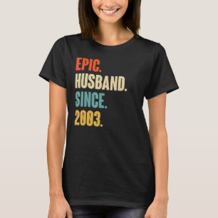 T-shirt Vintage mari épique depuis 2003 19e Mariage Anive
