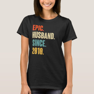 T-shirt Vintage mari épique depuis 2010 12ème Mariage Aniv