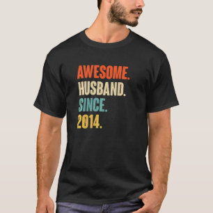 T-shirt Vintage Mari stupéfiant depuis 2014 8 Mariage Aniv