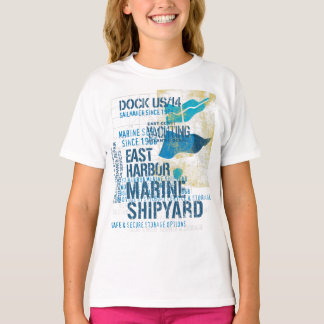 T-shirt Vintage Marine Shipyard - Yach Nautique de la côte