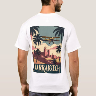 T-shirt Vintage Marrakech Skyline et Avion