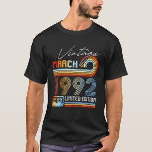 T-shirt Vintage Mars 1992 Edition Limitée 30 Ans De Bei