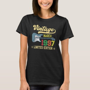 T-shirt Vintage mars 1997 Guitare Anniversaire 25e anniver
