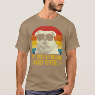 T-shirt Vintage meilleur anglais bulldog papa jamais Chemi