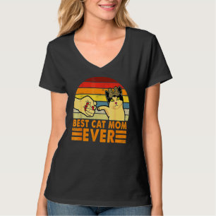 T-shirt Vintage Meilleur Chat Maman Jamais Fist Bump Maman