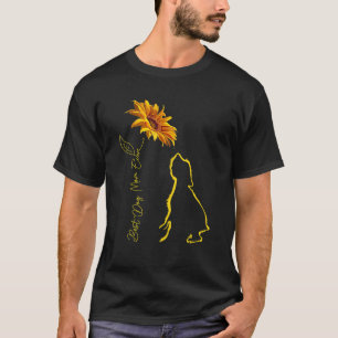 T-shirt Vintage Meilleur Chien Maman Fleur De Soleil Pour