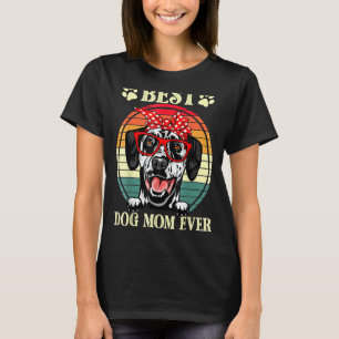 T-shirt Vintage Meilleur chien maman Jamais Dalmatie maman