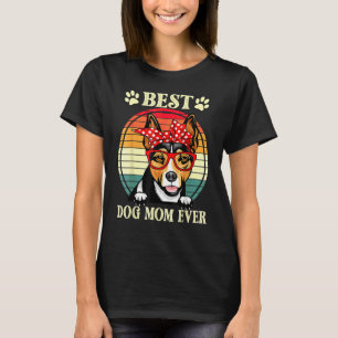 T-shirt Vintage Meilleur Chien Maman Jamais Rat Terrier Ma