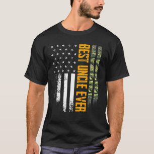 T-shirt Vintage Meilleur Oncle Jamais Camo Disques Drapeau