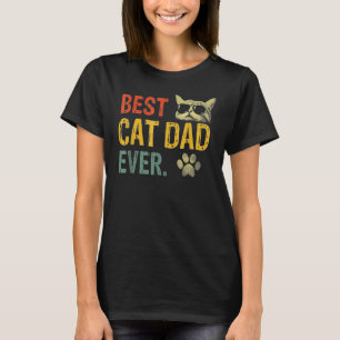 T-Shirt Vintage Meilleur Papa Chat T-Shirt Cadeau