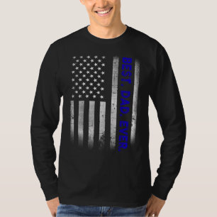 T-shirt Vintage Meilleur papa Jamais Drapeau Américain Dis