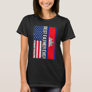 T-shirt Vintage meilleur père jamais rétro Cambodge améric