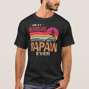 T-shirt Vintage meilleur snowboard Papaw Ever Fête des pèr