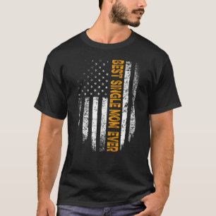 T-shirt Vintage Meilleure maman célibataire jamais drapeau
