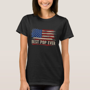 T-shirt Vintage Meilleure pop jamais drapeau américain Fêt