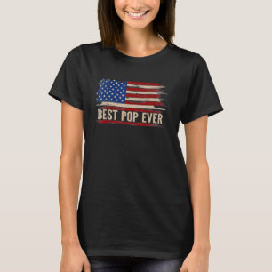 T-shirt Vintage Meilleure pop jamais drapeau américain Fêt