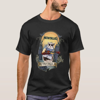 T-shirt Vintage Meowtallica Essential Kitten Drôle Chats L