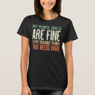 T-shirt Vintage Mes compétences humaines Les femmes fines
