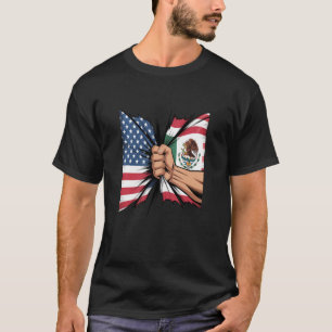 T-shirt Vintage Mexique USA Drapeau Mexique American Pride