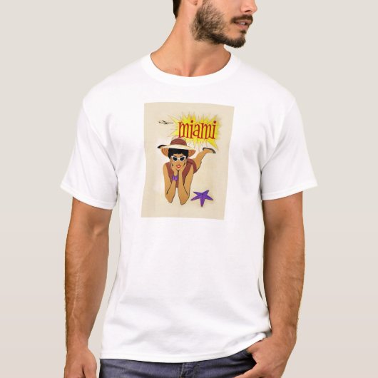T-shirt Vintage Miami Beach (Devant)