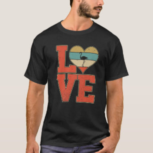 T-shirt Vintage mignonne Amour Flamant rose Amoureux Anima